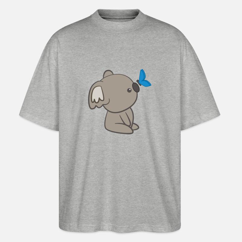 Koala - Koalas - T-shirt Koala - Papillon - T-shirt bio Blaster 2.0 coupe oversize Stanley/Stella Unisexe - gris chiné