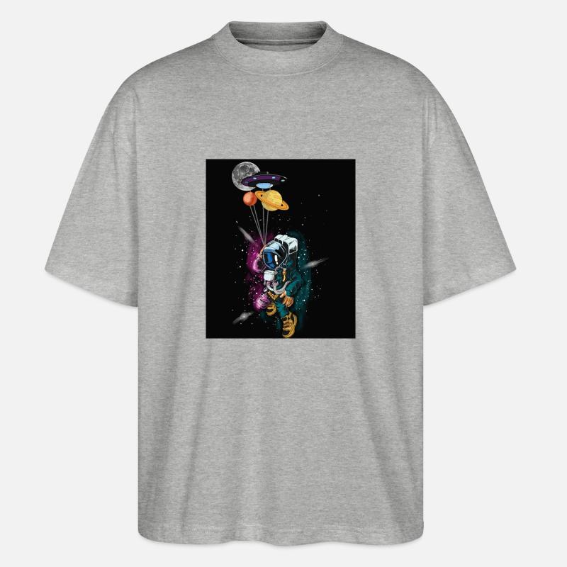Astronaute spatial - T-shirt bio Blaster 2.0 coupe oversize Stanley/Stella Unisexe - gris chiné