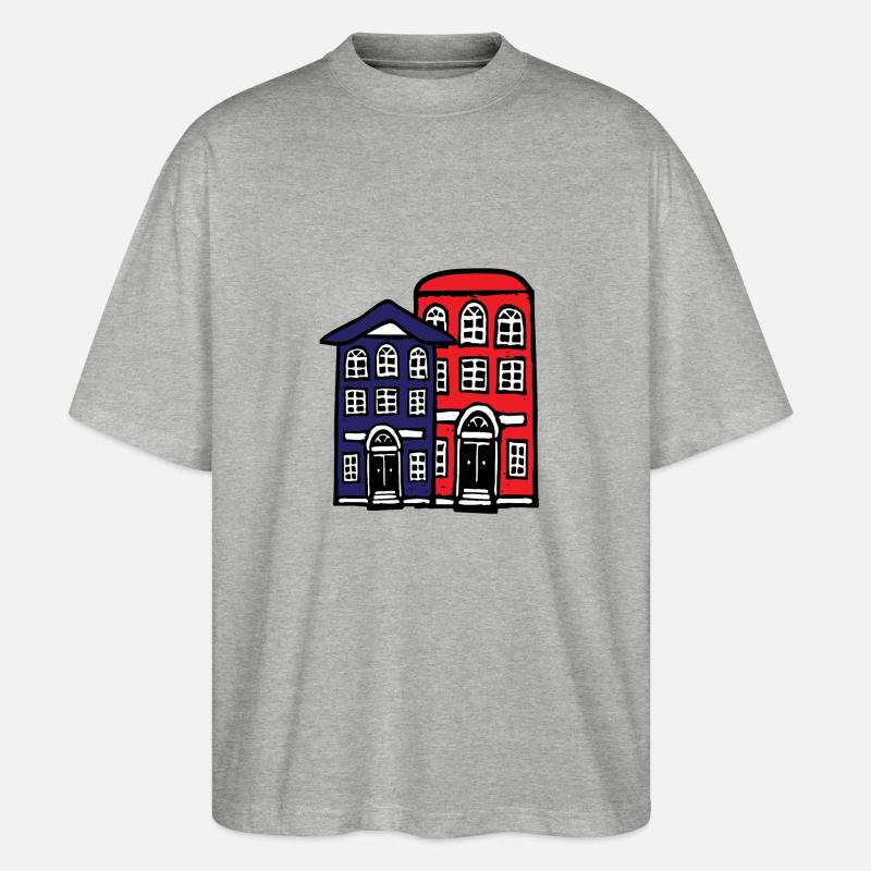 budynek - Ekologiczne Koszulka Oversize Unisex Stanley/Stella Blaster 2.0 - szary melanż