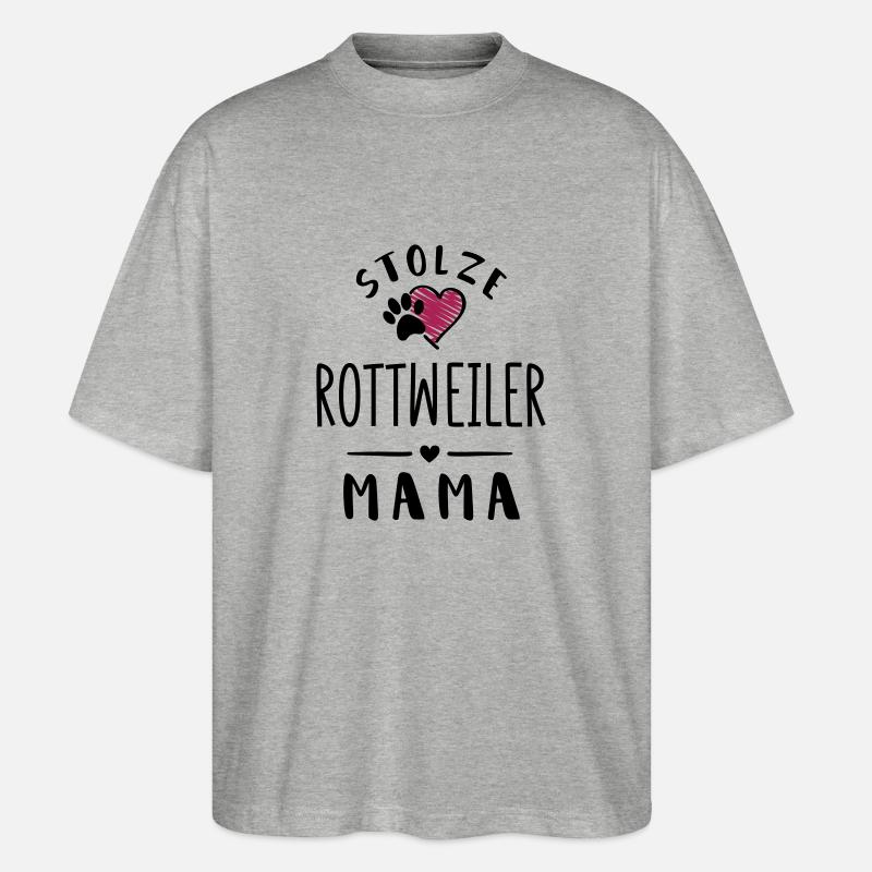 rottweiler mama - Stanley/Stella Oversized Unisex Bio T-Shirt Blaster 2.0 - Grau meliert