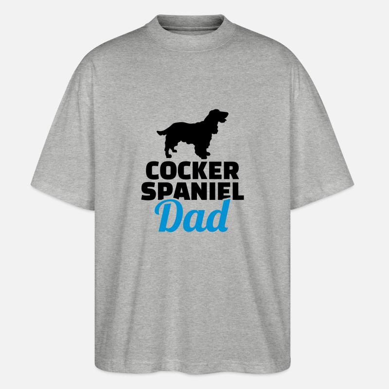 Cocker Spaniel - Stanley/Stella Oversized Unisex Bio T-Shirt Blaster 2.0 - Grau meliert
