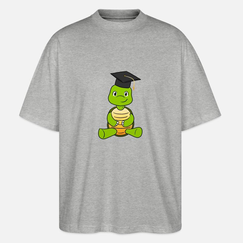 Graduation Turtle - Stanley/Stella Oversized Unisex Bio T-Shirt Blaster 2.0 - Grau meliert