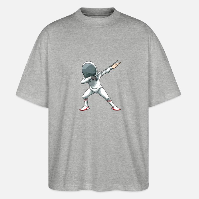 Fechten Dabbing Dab Fechtkampf - Stanley/Stella Oversized Unisex Bio T-Shirt Blaster 2.0 - Grau meliert