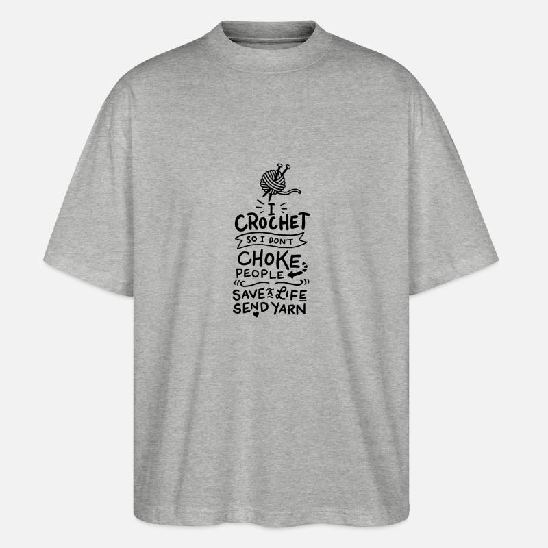 Häkeln Häkelwolle - Stanley/Stella Oversized Unisex Bio T-Shirt Blaster 2.0 - Grau meliert