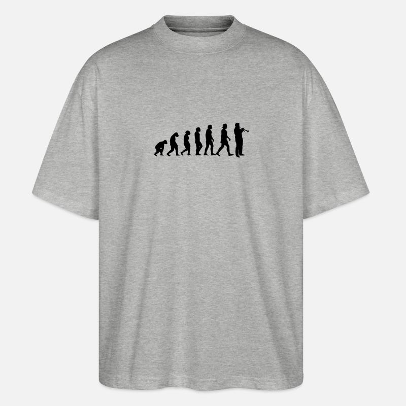 Trompette Trompette Trompette Évolution - T-shirt bio Blaster 2.0 coupe oversize Stanley/Stella Unisexe - gris chiné