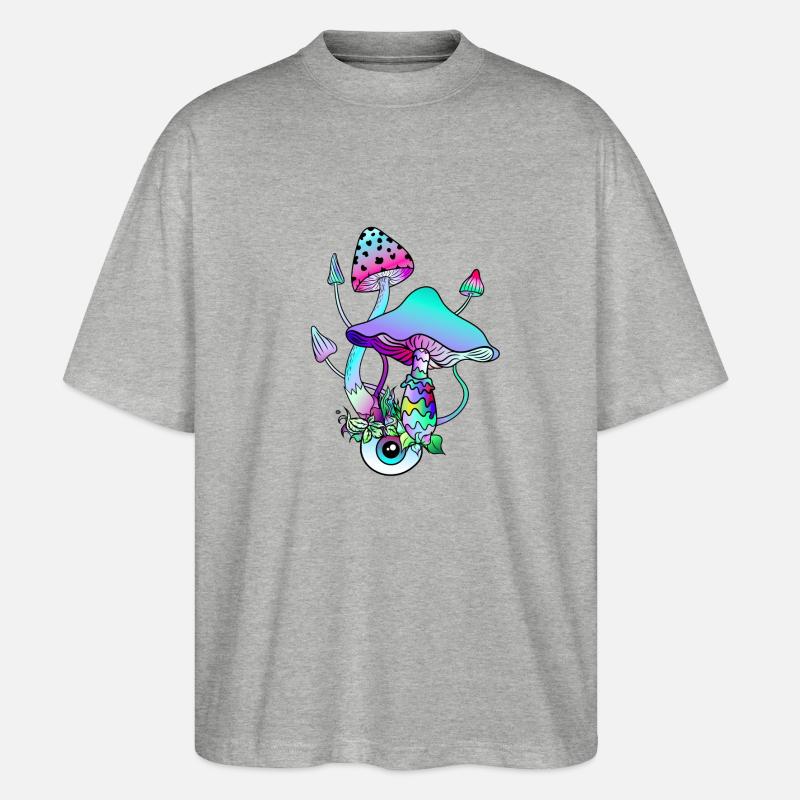 Magic Mushrooms Psychedelic Art - Stanley/Stella Oversized Unisex Bio T-Shirt Blaster 2.0 - Grau meliert