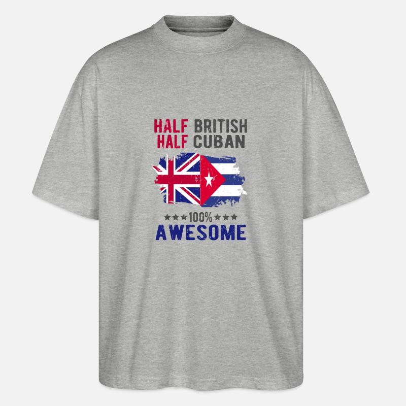Moitié britannique moitié cubain - T-shirt bio Blaster 2.0 coupe oversize Stanley/Stella Unisexe - gris chiné