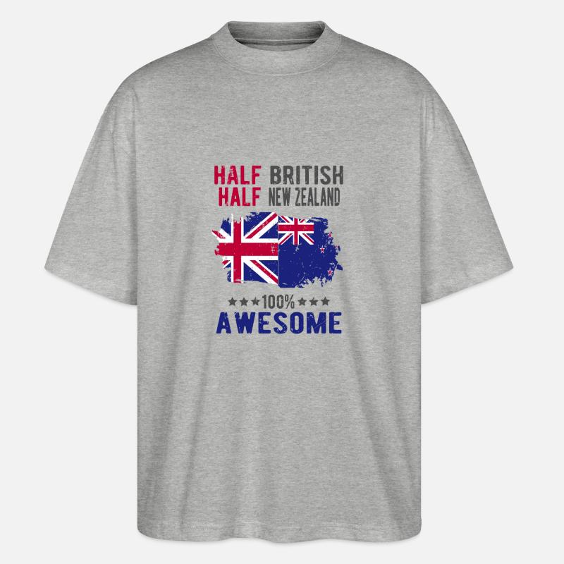 Moitié britannique moitié néo-zélandais - T-shirt bio Blaster 2.0 coupe oversize Stanley/Stella Unisexe - gris chiné
