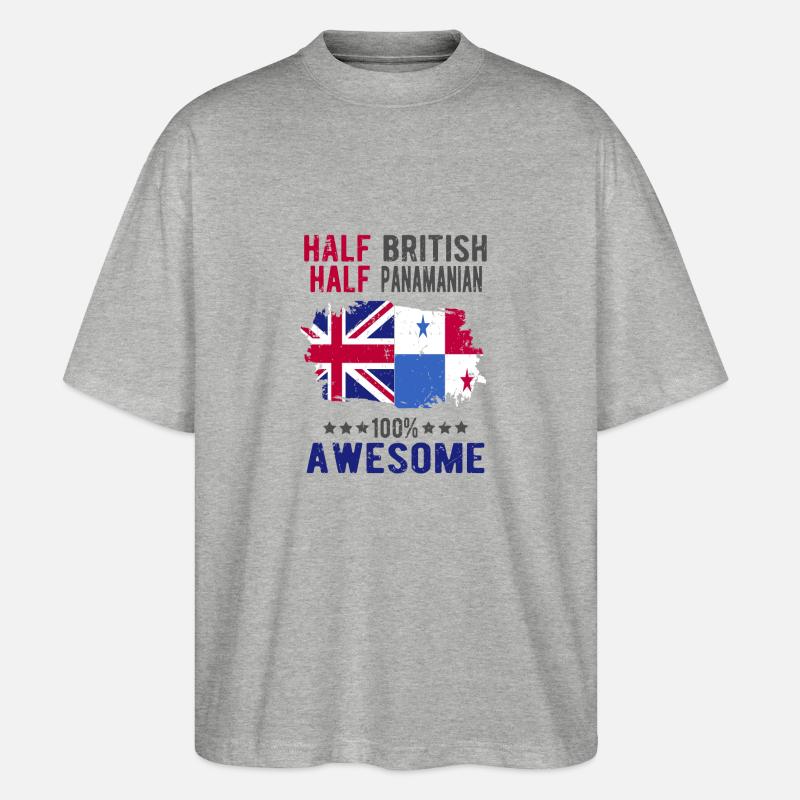 Half British Half Panama - Stanley/Stella Oversized Unisex Organic T-shirt Blaster 2.0 - heather grey