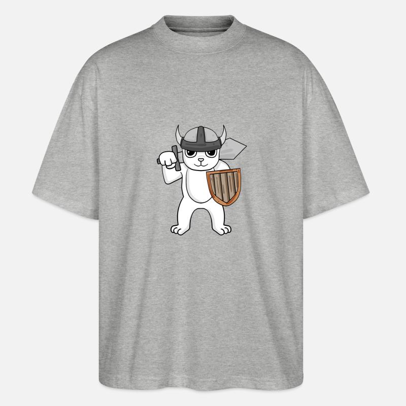 Wikinger Bär - Stanley/Stella Oversized Unisex Bio T-Shirt Blaster 2.0 - Grau meliert