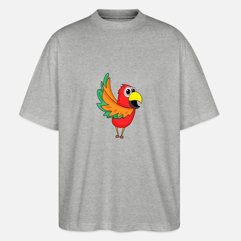 Jungle de perroquets - T-shirt bio Blaster 2.0 coupe oversize Stanley/Stella Unisexe - gris chiné