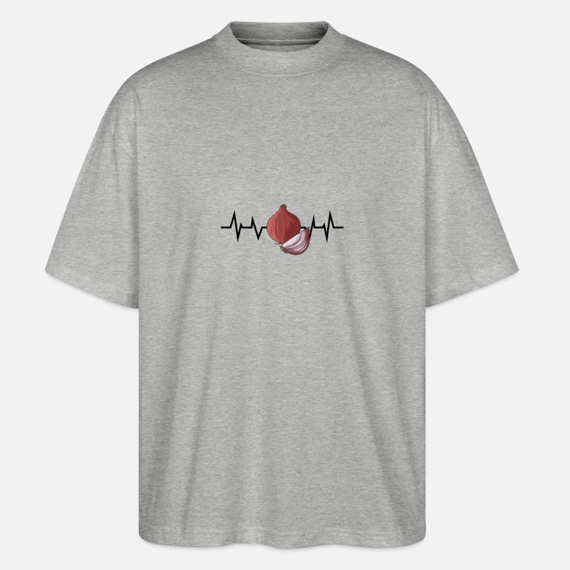 Rythme cardiaque d’oignon - T-shirt bio Blaster 2.0 coupe oversize Stanley/Stella Unisexe - gris chiné