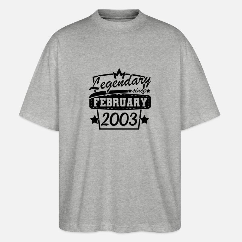 Februar 2003 retro - Stanley/Stella Oversized Unisex Bio T-Shirt Blaster 2.0 - Grau meliert