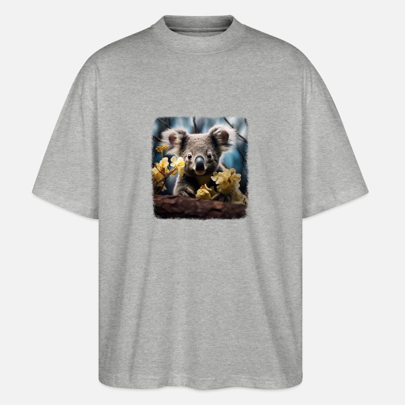 Koalas realistic Koala - Stanley/Stella Oversized Unisex Bio T-Shirt Blaster 2.0 - Grau meliert