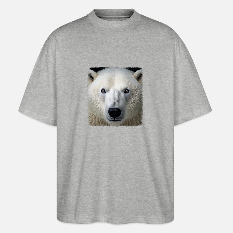 Eisbären realistic Eisbär - Stanley/Stella Oversized Unisex Bio T-Shirt Blaster 2.0 - Grau meliert