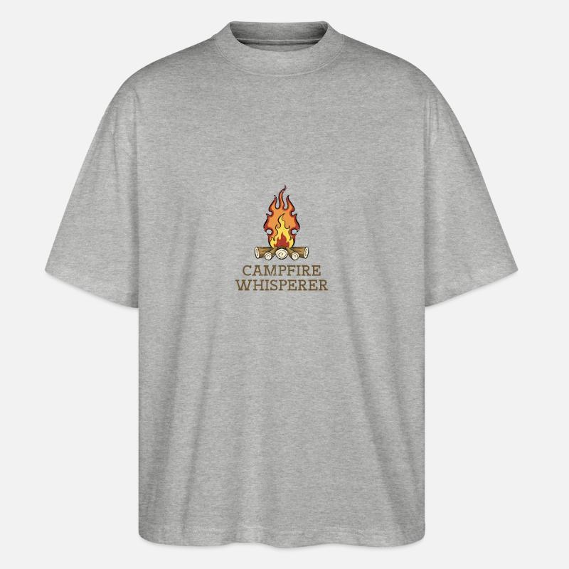 Campfire Whisperer - Stanley/Stella Oversized Unisex Bio T-Shirt Blaster 2.0 - Grau meliert