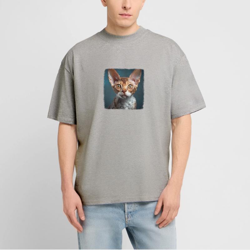 Devon Rex Kitten Devon Rex Cat Stanley/Stella Oversized Unisex Organic T-shirt Blaster 2.0
