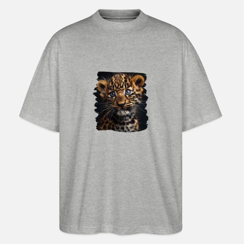Léopard léopard - T-shirt bio Blaster 2.0 coupe oversize Stanley/Stella Unisexe - gris chiné