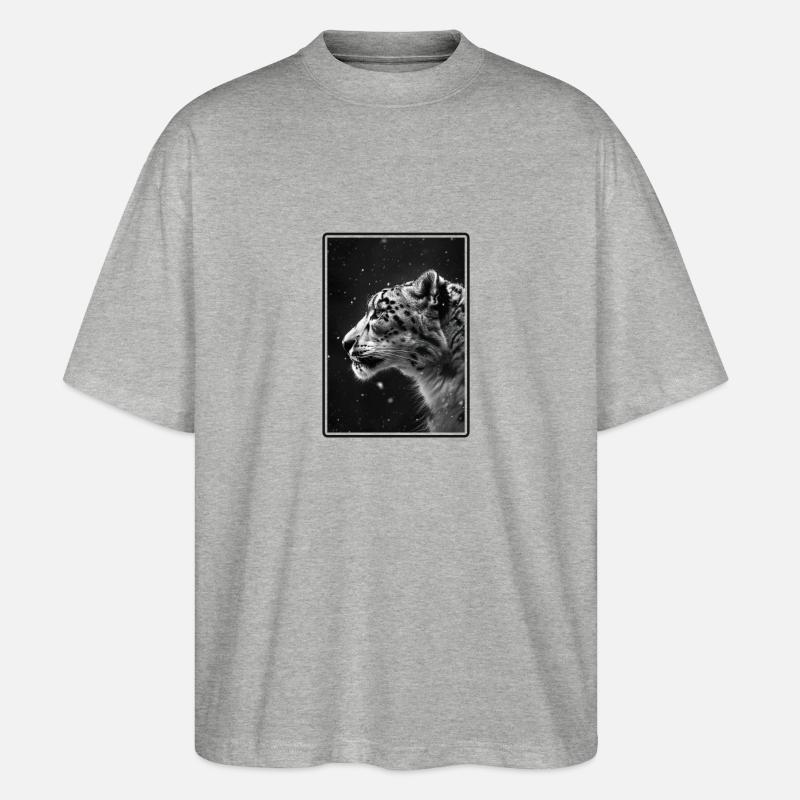 Léopard des neiges Schneeleoparden Schneeleopard - T-shirt bio Blaster 2.0 coupe oversize Stanley/Stella Unisexe - gris chiné