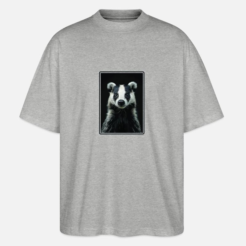 Badger Dachse Dachs - Stanley/Stella Oversized Unisex Organic T-shirt Blaster 2.0 - heather grey