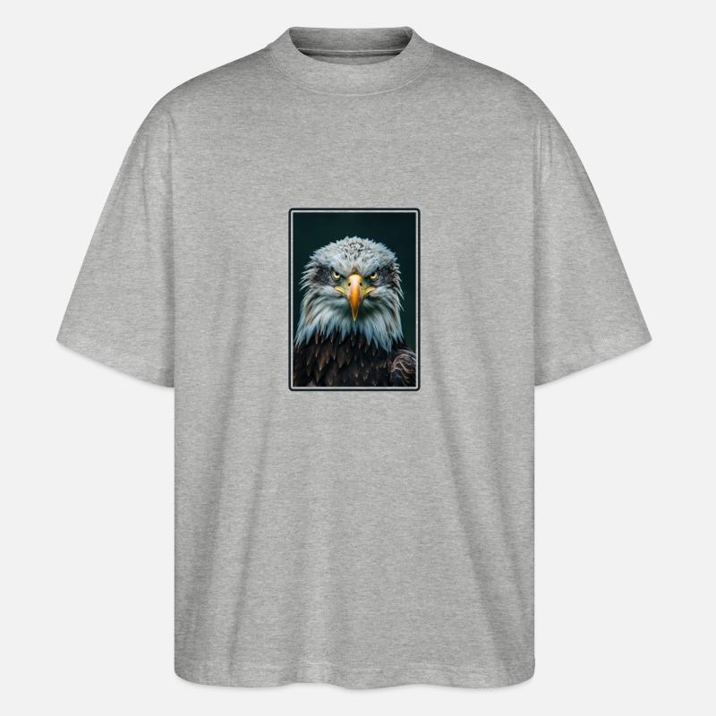Bald Eagle Weißkopfseeadler - Stanley/Stella Oversized Unisex Bio T-Shirt Blaster 2.0 - Grau meliert