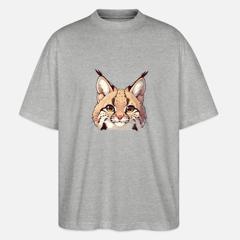 Lynx Luchse Luchs - Stanley/Stella Oversized Unisex Bio T-Shirt Blaster 2.0 - Grau meliert