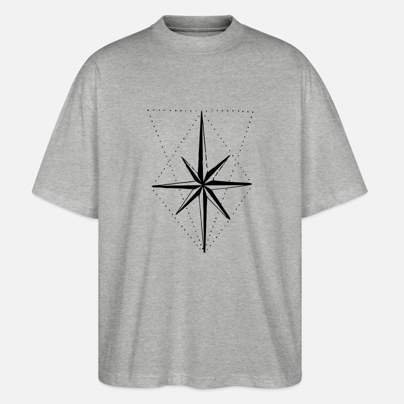 Kompass - Stanley/Stella Oversized Unisex Bio T-Shirt Blaster 2.0 - Grau meliert