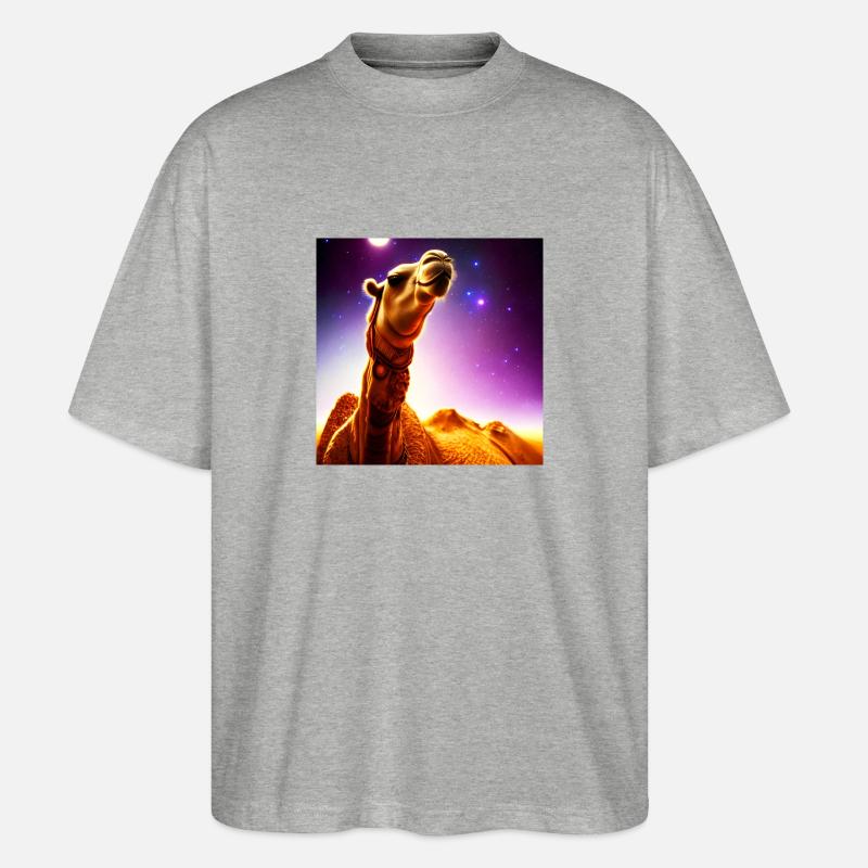 Dromedar Kamel - Wüstenschiff - Stanley/Stella Oversized Unisex Bio T-Shirt Blaster 2.0 - Grau meliert