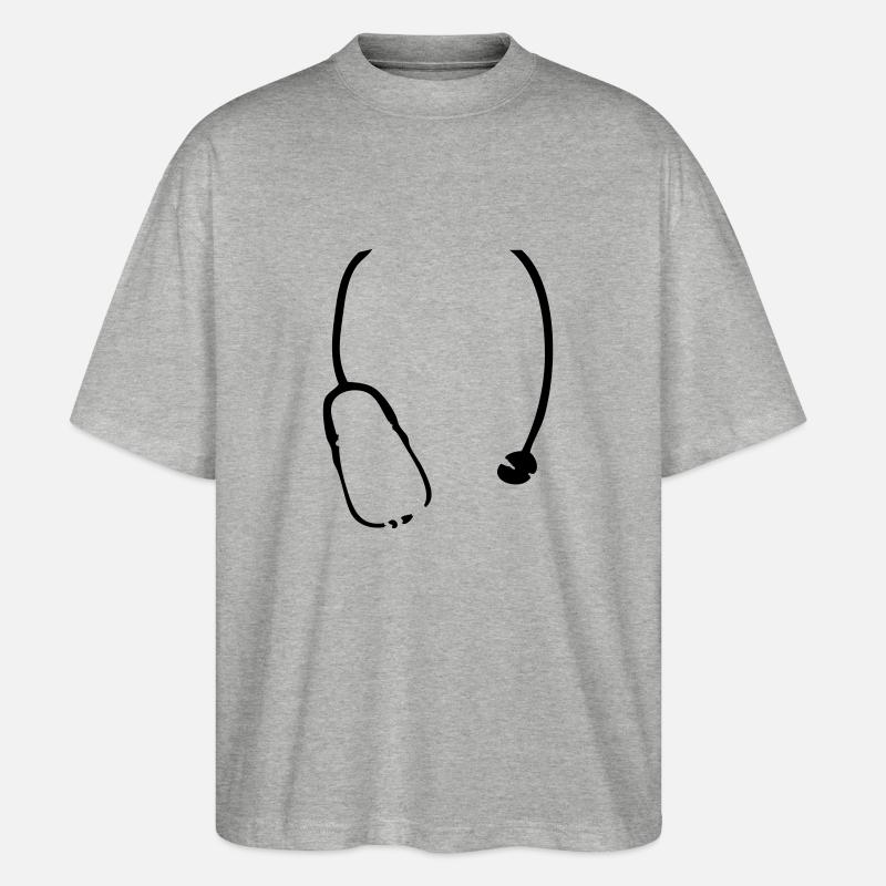 Stethoskop - Stanley/Stella Oversized Unisex Bio T-Shirt Blaster 2.0 - Grau meliert