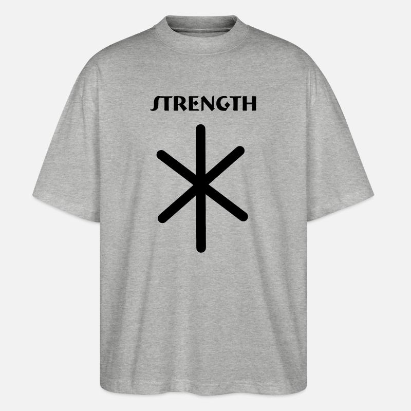 Macht Wikingerrunen mit Textstärke - Stanley/Stella Oversized Unisex Bio T-Shirt Blaster 2.0 - Grau meliert