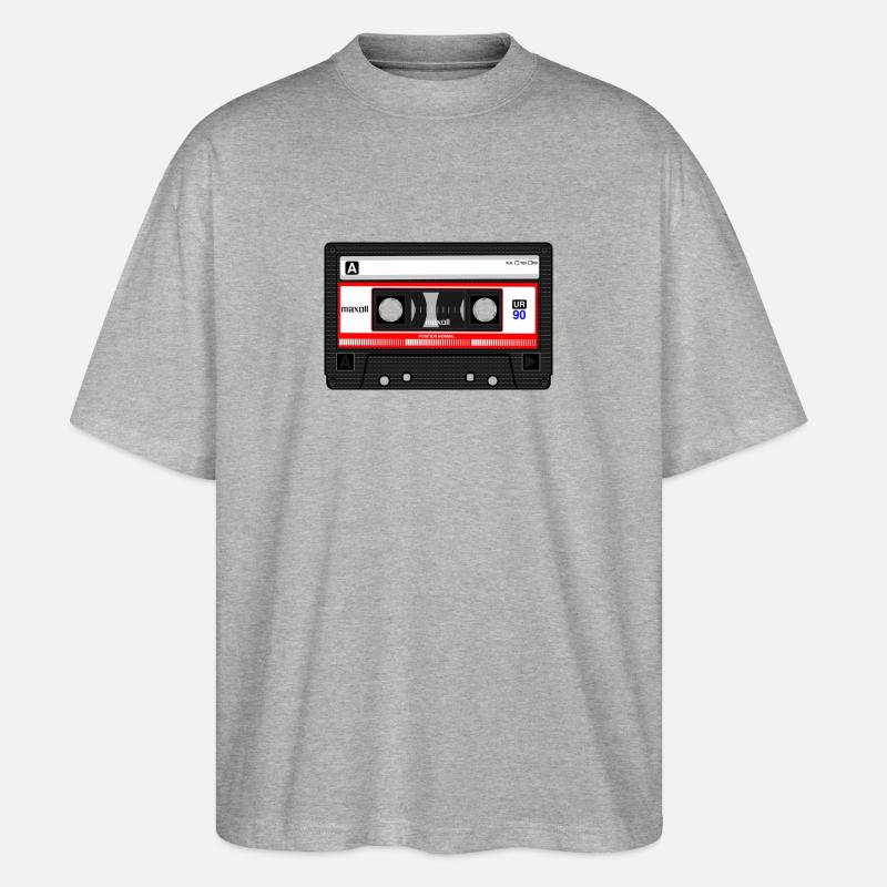 cassette compacte - T-shirt bio Blaster 2.0 coupe oversize Stanley/Stella Unisexe - gris chiné