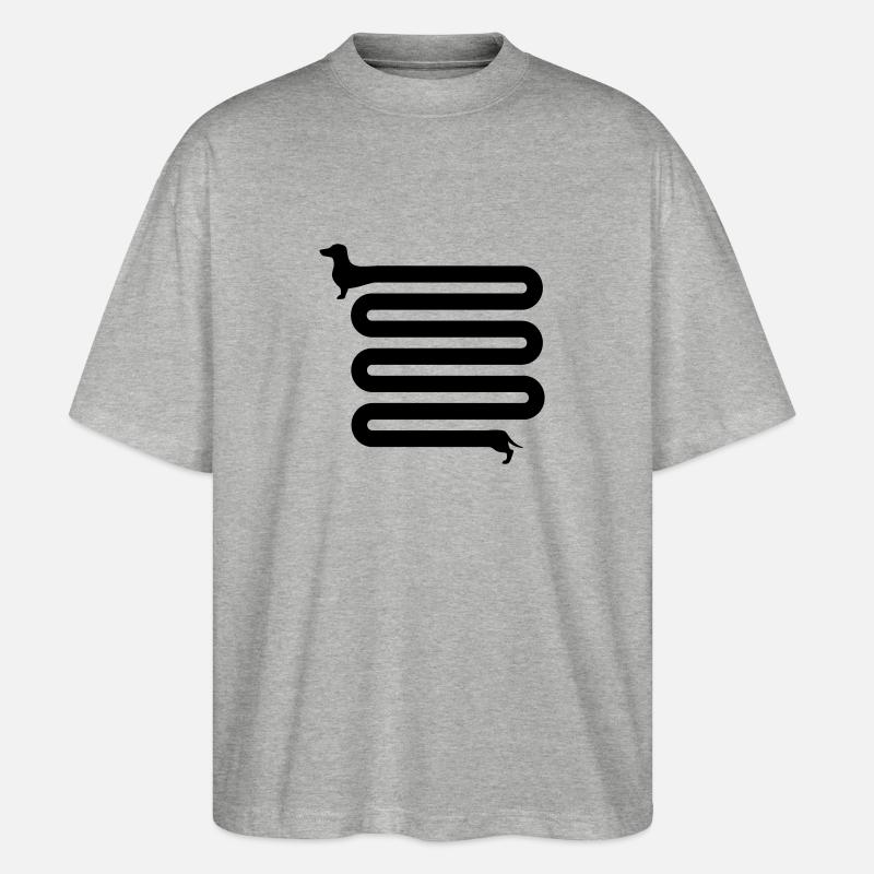 Dackel - Stanley/Stella Oversized Unisex Bio T-Shirt Blaster 2.0 - Grau meliert