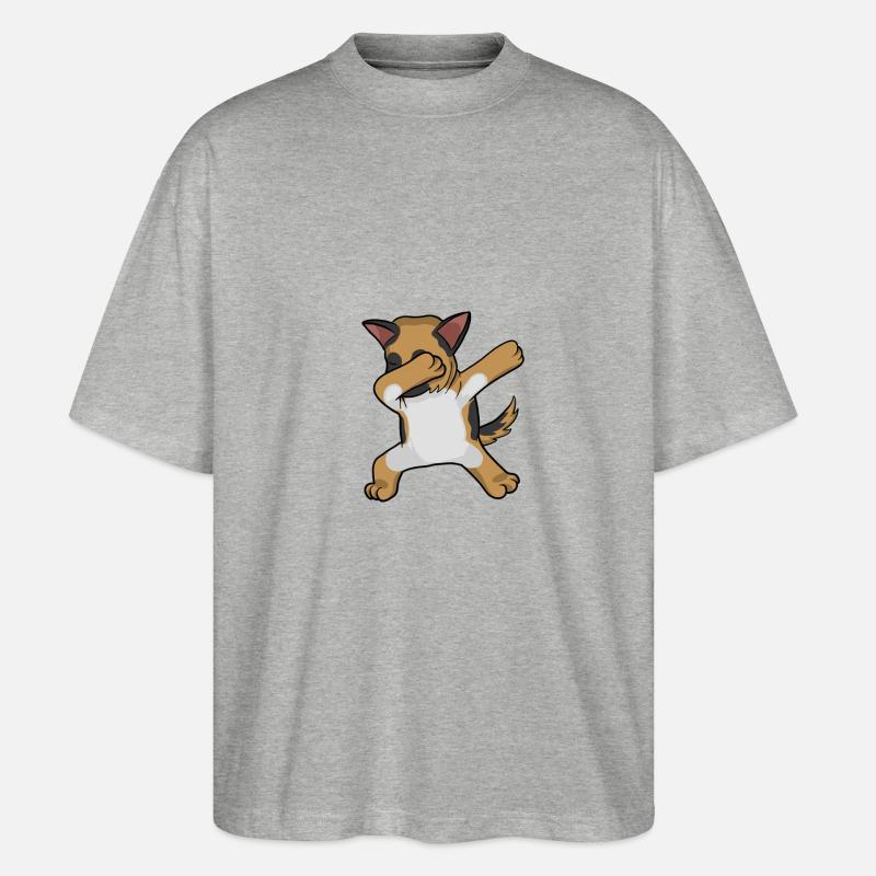 Schäferhund dabbing german sheperd - Stanley/Stella Oversized Unisex Bio T-Shirt Blaster 2.0 - Grau meliert