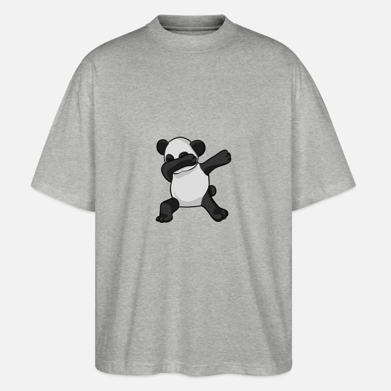 Panda Dab - Pandab - dabbing panda - Stanley/Stella Oversized Unisex Bio T-Shirt Blaster 2.0 - Grau meliert