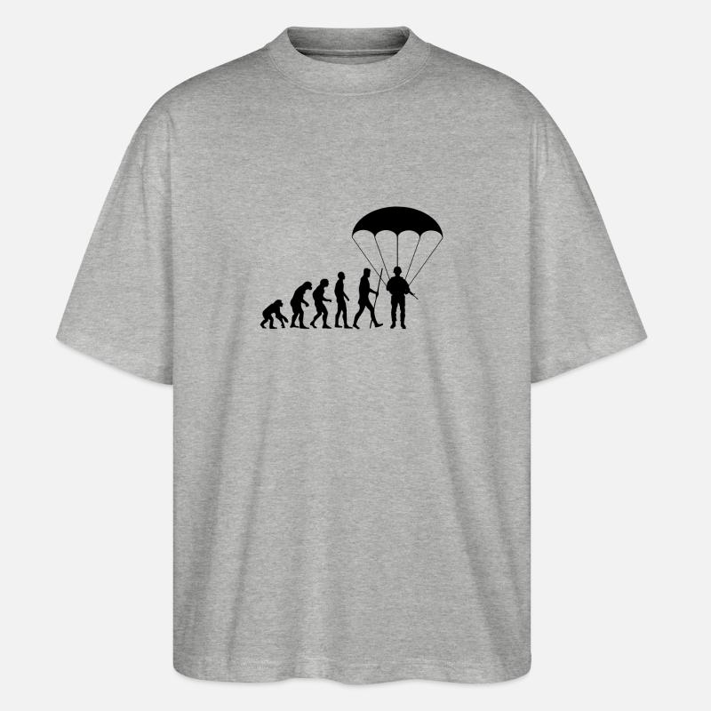 Evolution parachutiste parachutiste - T-shirt bio Blaster 2.0 coupe oversize Stanley/Stella Unisexe - gris chiné
