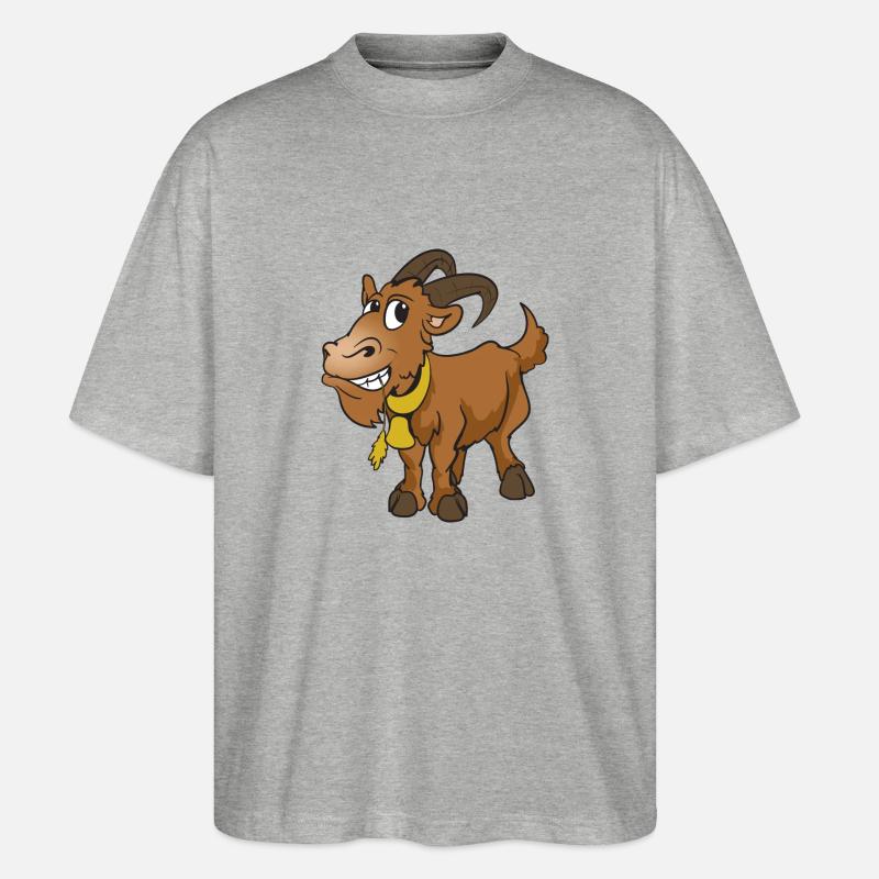Ziege Ziegenbock - Stanley/Stella Oversized Unisex Bio T-Shirt Blaster 2.0 - Grau meliert