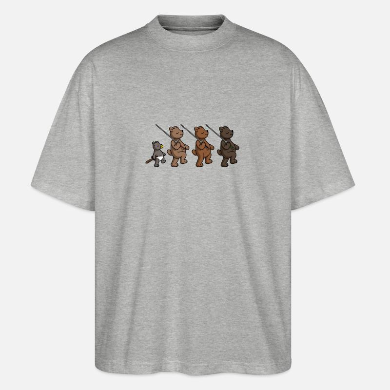 Schwerterbärchen - Stanley/Stella Oversized Unisex Bio T-Shirt Blaster 2.0 - Grau meliert