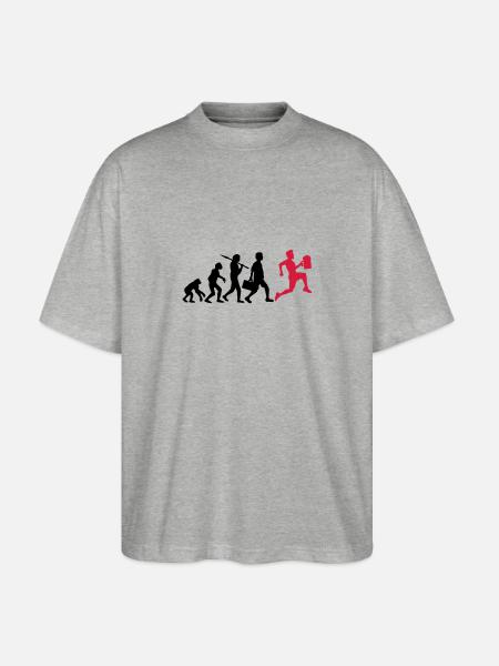 Evolution beer drinking race - Stanley/Stella Oversized Unisex Organic T-shirt Blaster 2.0 - heather grey