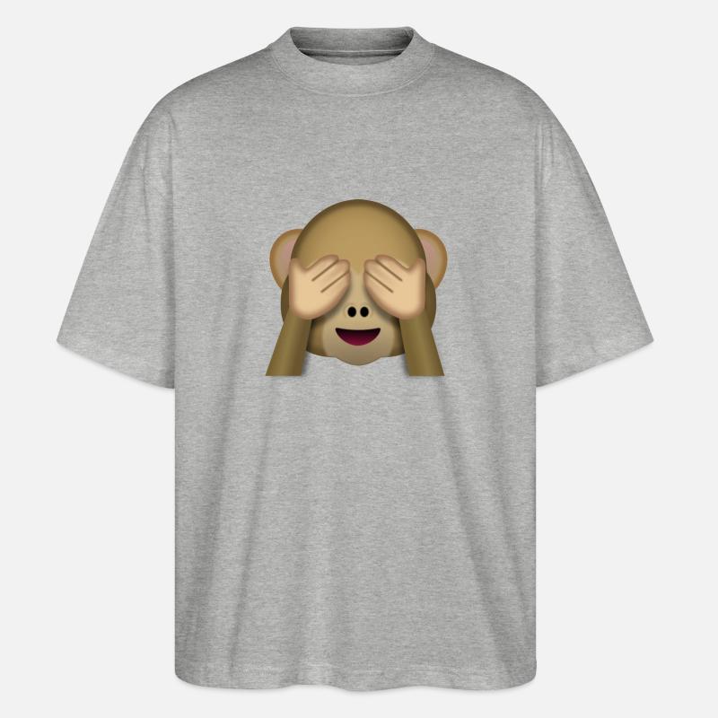 Emoi- Affengesicht - Stanley/Stella Oversized Unisex Bio T-Shirt Blaster 2.0 - Grau meliert