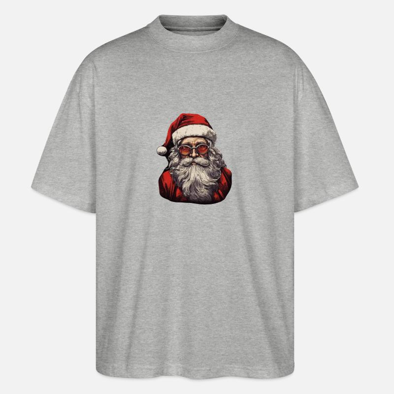 Weihnachtsmann - Stanley/Stella Oversized Unisex Bio T-Shirt Blaster 2.0 - Grau meliert