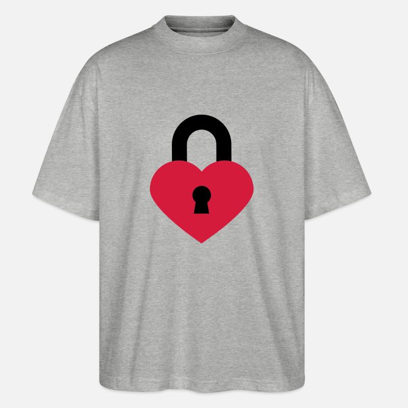 herzschloss_2c - Stanley/Stella Oversized Unisex Bio T-Shirt Blaster 2.0 - Grau meliert
