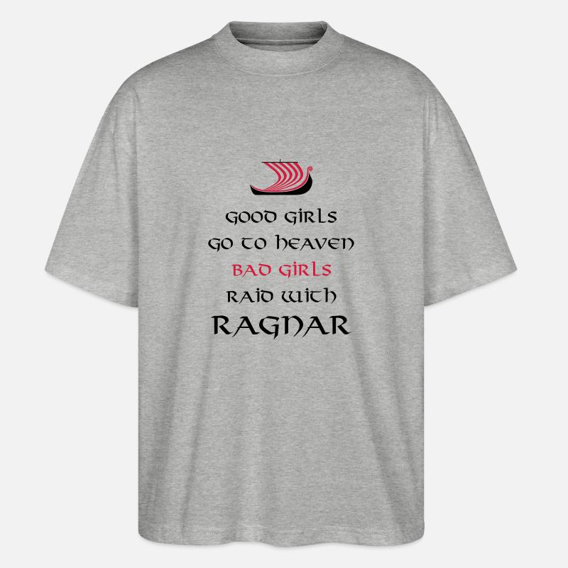 Bad Girls Raid With Ragnar - Stanley/Stella Oversized Unisex Bio T-Shirt Blaster 2.0 - Grau meliert