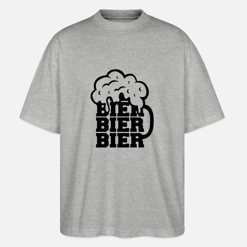 bier_001 - Stanley/Stella Oversized Unisex Bio T-Shirt Blaster 2.0 - Grau meliert