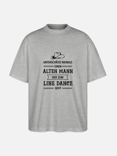 Vieil homme - danse de ligne - papa grand-père - T-shirt bio Blaster 2.0 coupe oversize Stanley/Stella Unisexe - gris chiné