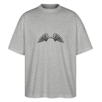 aile - T-shirt bio Blaster 2.0 coupe oversize Stanley/Stella Unisexe - gris chiné - Devant - Alina (178cm) & Michal (187cm)