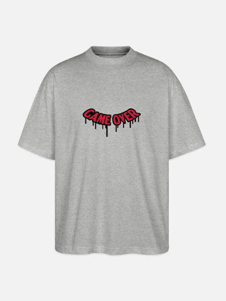 Game Over Graffiti - Stanley/Stella Oversized Unisex Organic T-shirt Blaster 2.0 - heather grey