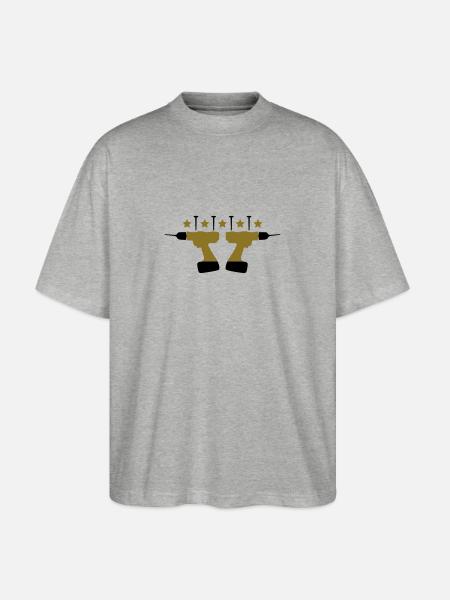 Handyman Logo - Stanley/Stella Oversized Unisex Organic T-shirt Blaster 2.0 - heather grey