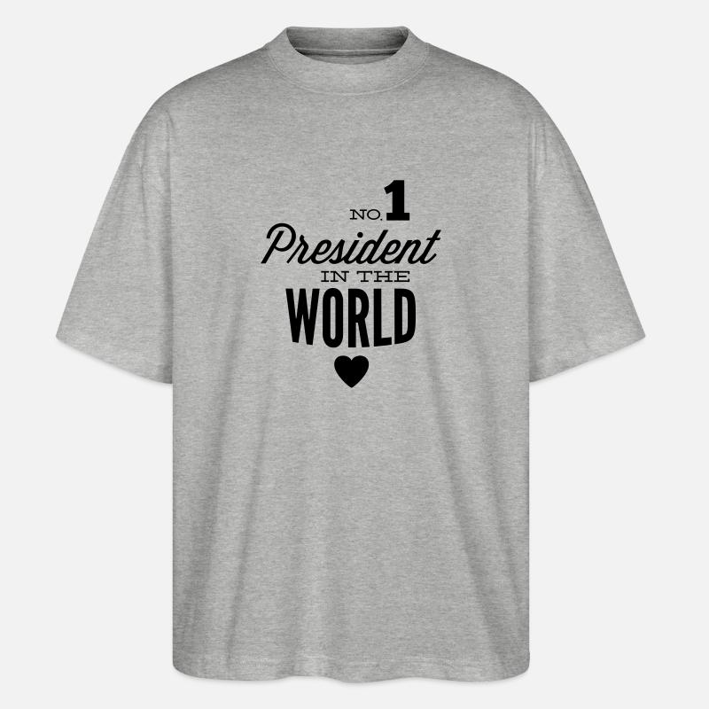 Bester Präsident der Welt - Stanley/Stella Oversized Unisex Bio T-Shirt Blaster 2.0 - Grau meliert