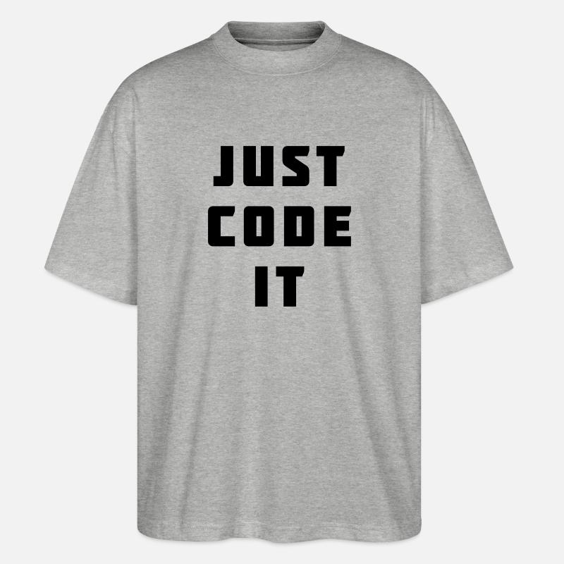 Codiere es einfach - Stanley/Stella Oversized Unisex Bio T-Shirt Blaster 2.0 - Grau meliert