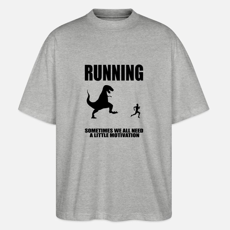 Laufende Motivation - Stanley/Stella Oversized Unisex Bio T-Shirt Blaster 2.0 - Grau meliert